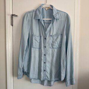 Anthropologie Cloth & Stone Long Sleeve Chambray Shirt, Size M